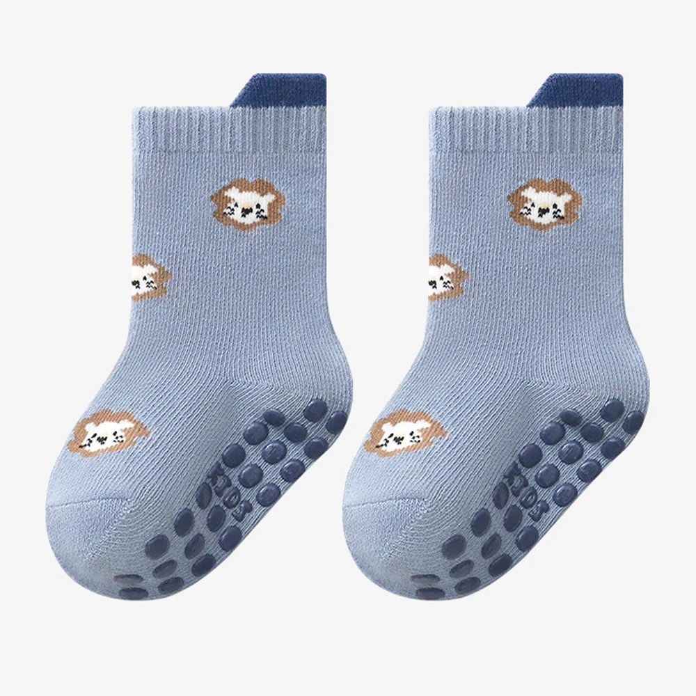 5 Paar Rutschfeste Babysocken mit Cartoon-Tiermuster, Kindersocken zum Laufen, Trampolinsocken, Bodensocken – Detail 12