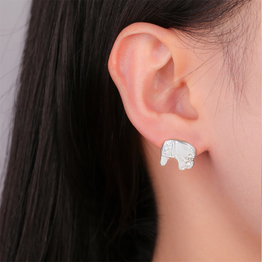 Eueavan Minimalistische Tier-Ohrstecker aus Edelstahl, afrikanische Elefanten-Ohrringe für Frauen und Mädchen, böhmischer Schmuck, Geschenk, Großhandel – Detail 12
