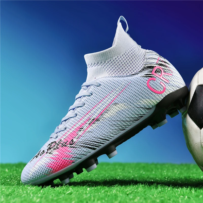 

Новые мужские футбольные бутсы для спорта на открытом воздухе для мальчиков с длинными шипами, тренировочные нескользящие футбольные бутсы для взрослых, дышащие удобные бутсы