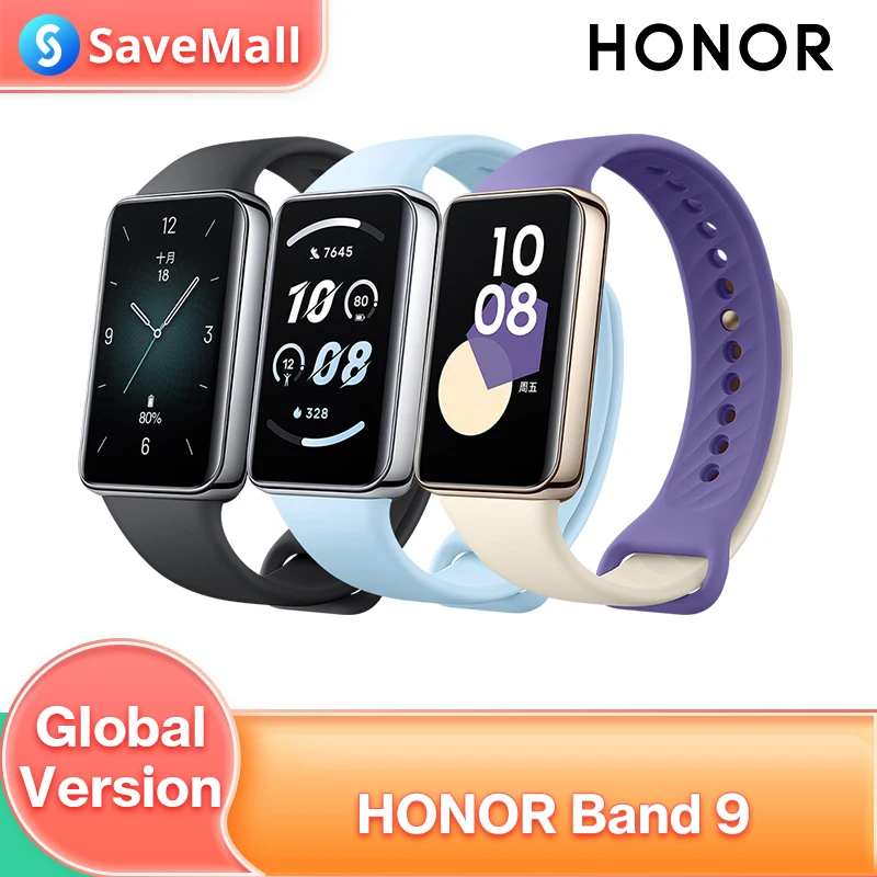 Global Version HONOR Band 9 1.57 Inches AMOLED 60Hz Display 14-Days Battery 96 Workout Modes All-day Monitor