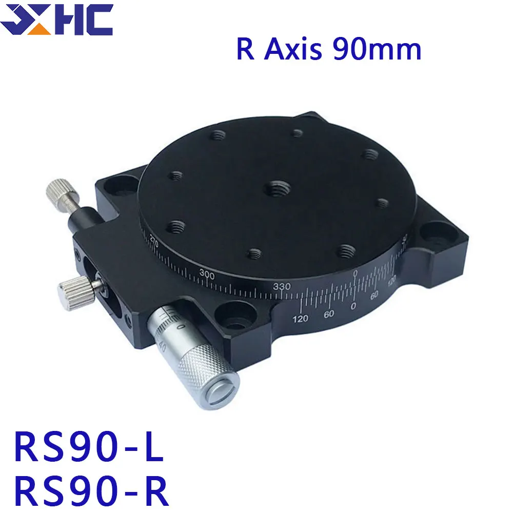 

R Axis 90mm RS90-L RS90-R 360 Degree High Precision Rotating Sliding table Manual Angle Displacement platform Optical Micrometer