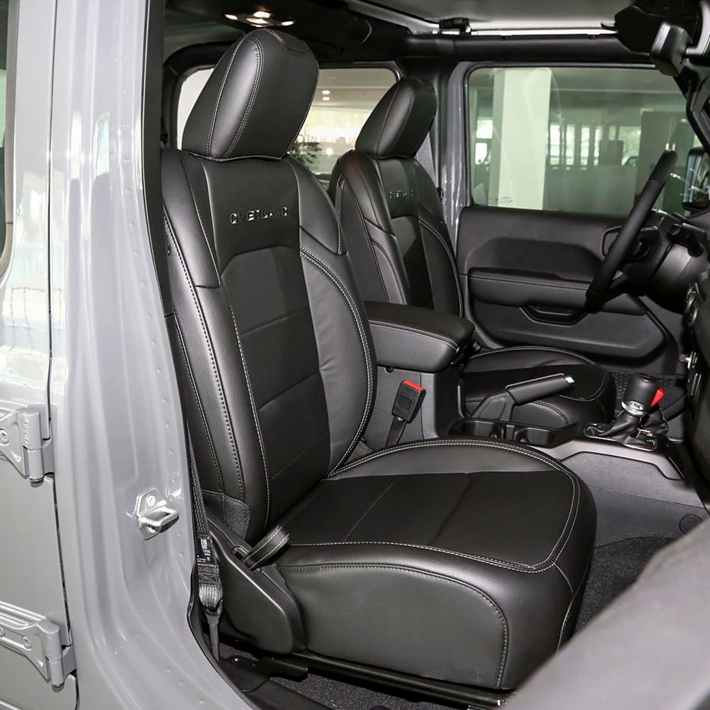 For Jeep Gladiator JT 2019 2020 2021 2022 2023 2024 2025 Vegan Nappa Leather Custom Car Seat Covers Set Protector Accessories
