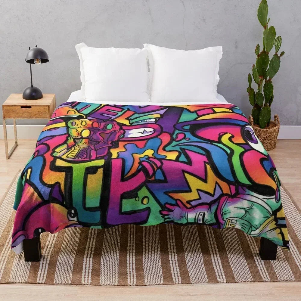 C H A M E L E O N // Copic Marker Doodle Throw Blanket halloween Luxury Designer Blankets