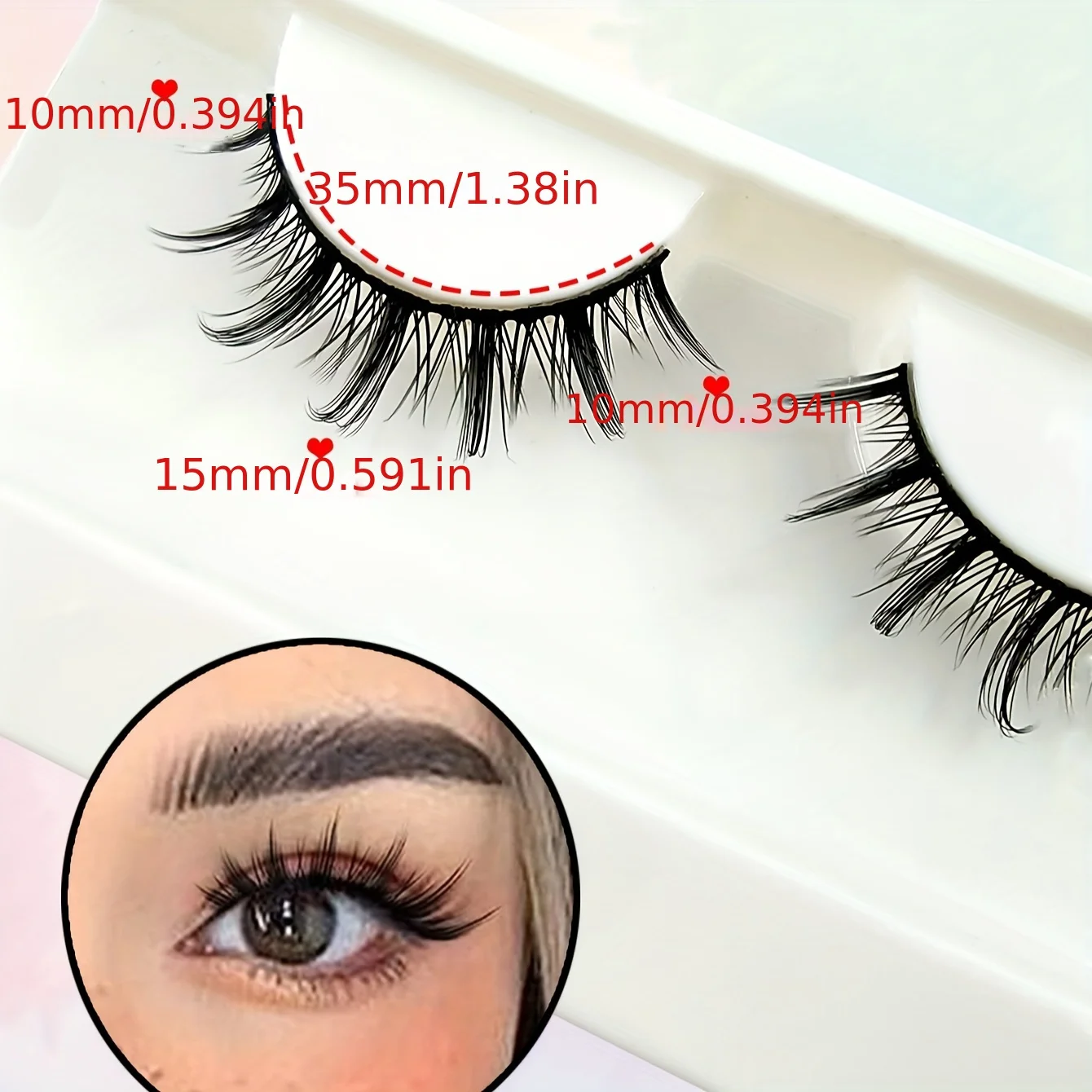 Manga Anime Lashes, Natural Look False Eyelashes, Faux Mink Wispy Fluffy 3D Volume Eyelashes, Korean Japanese Asian Cosplay