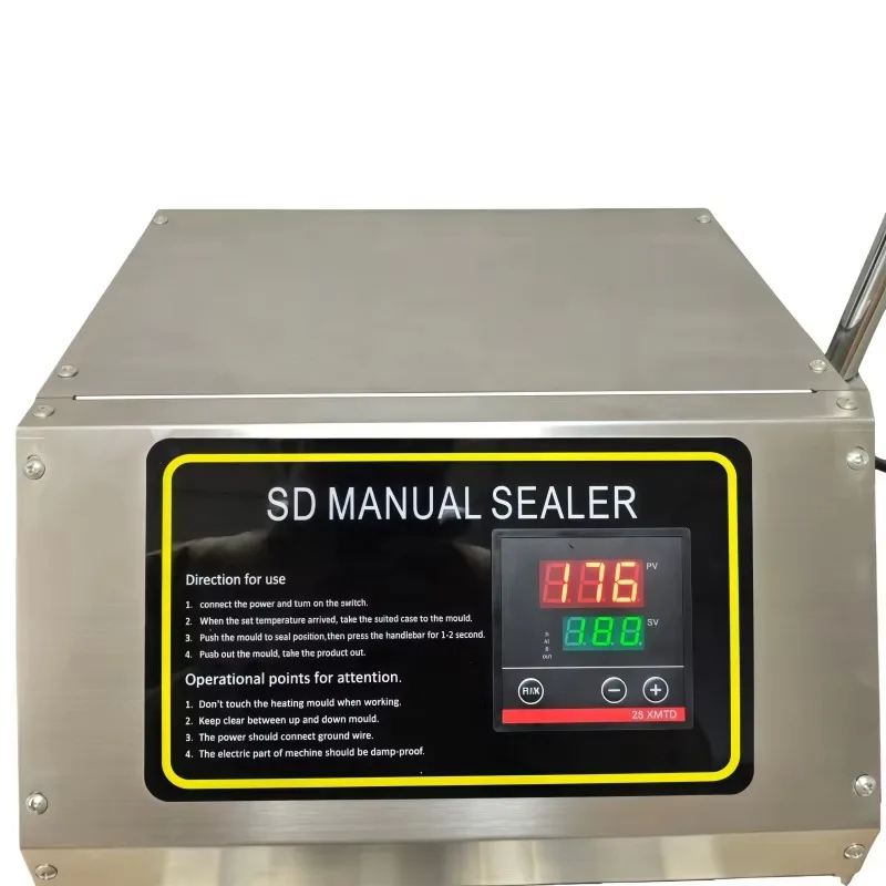 6 Holes Heat Sealing Machine for Kcup and Coffee Capsule Cups Rectangle Aluminum Foil Container Sealer view 5