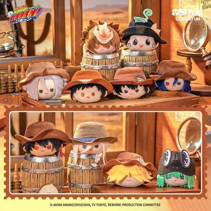 

Reborn! Western Cowboy Plush Blind Box Set Sawada Tsunayoshi Hibari Kyouya Stuffed Doll Soft Anime Plushie for Fans