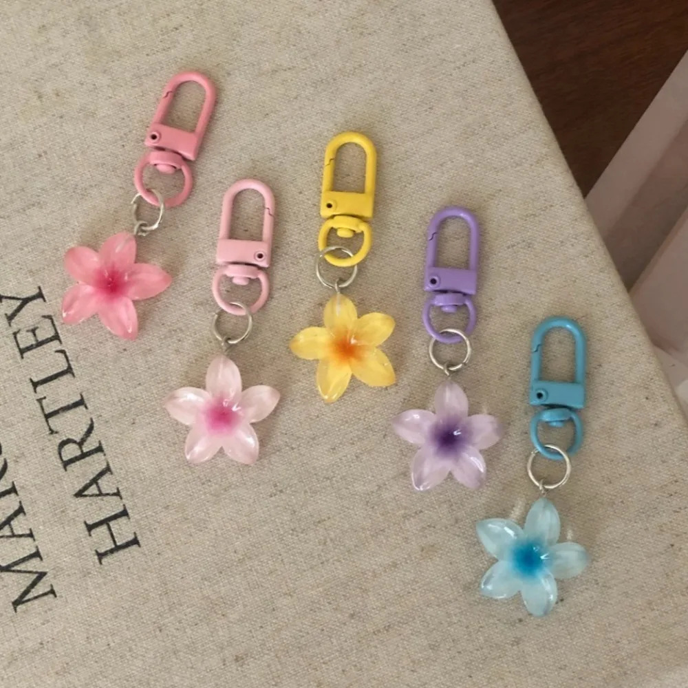 الملونة شفافة زهرة مفتاح سلسلة قلادة للنساء موضة المفاتيح للحقائب الديكور سلاسل المفاتيح اكسسوارات هدايا الحفلات