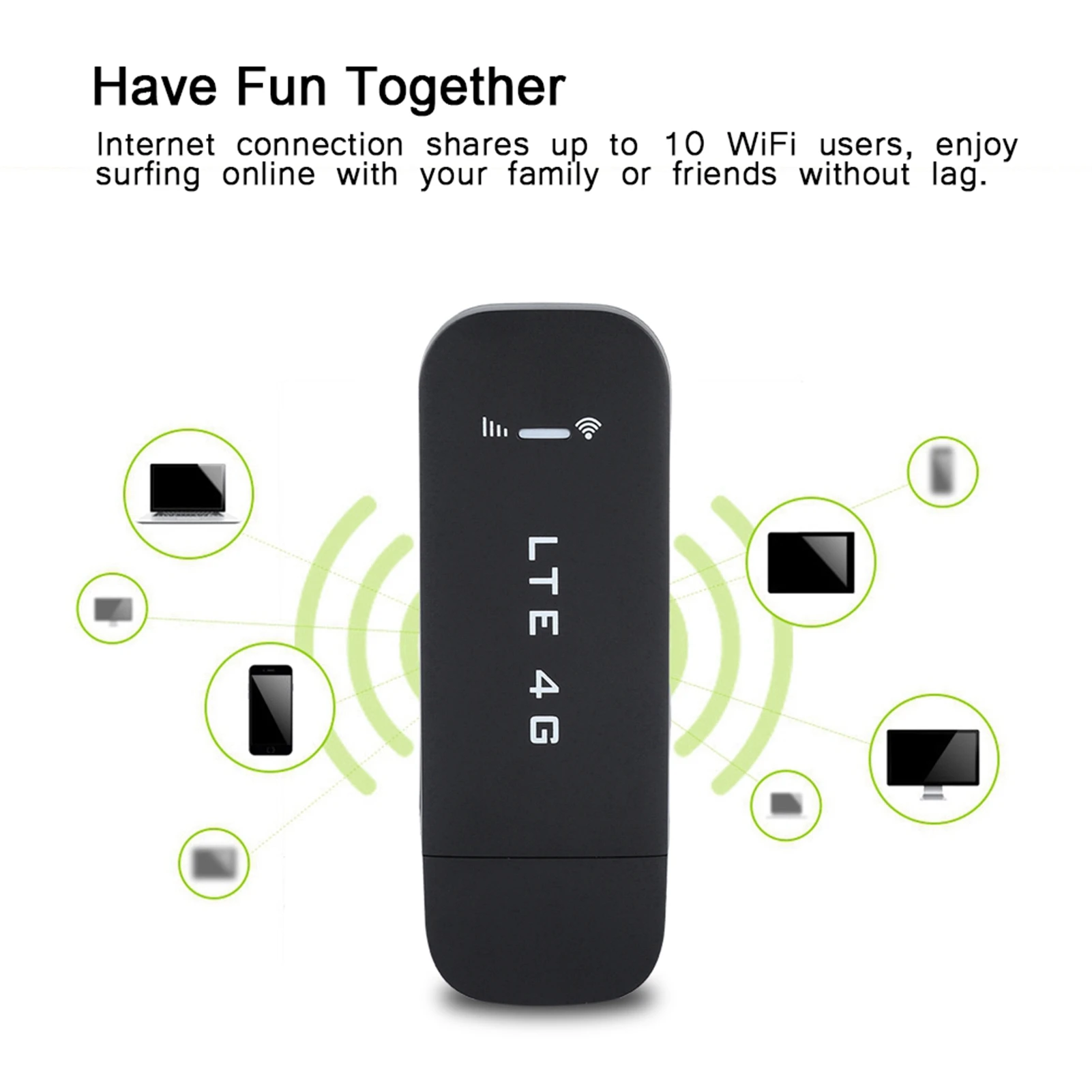 4G LTE USB Portable WiFi Router Pocket Mobile Hotspot Wireless Network Smart Router (With WIFI)