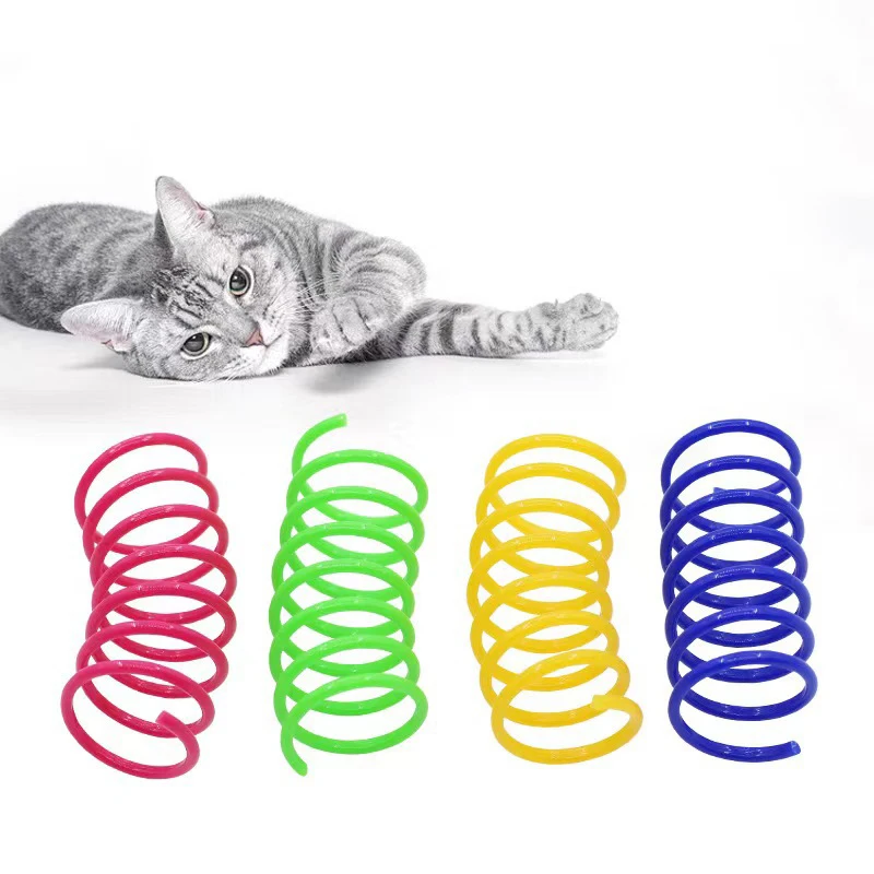 Juguete resorte espiral para gatos – Plástico colorido y duradero - imagen 3