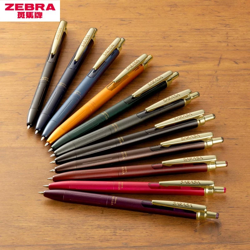 Japan Zebra Sarasa JJ57 Refreshed Edition Gel Pen,Lightweight Metal Body,Smooth Click,0.5mm Low Center For Journal,Meeting Notes