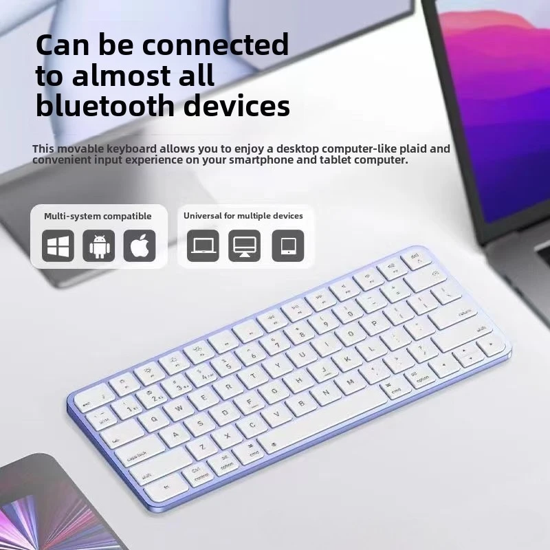 El teclado Bluetooth es adecuado para tabletas, ordenadores Apple Android Windows, teclado inalámbrico, universal