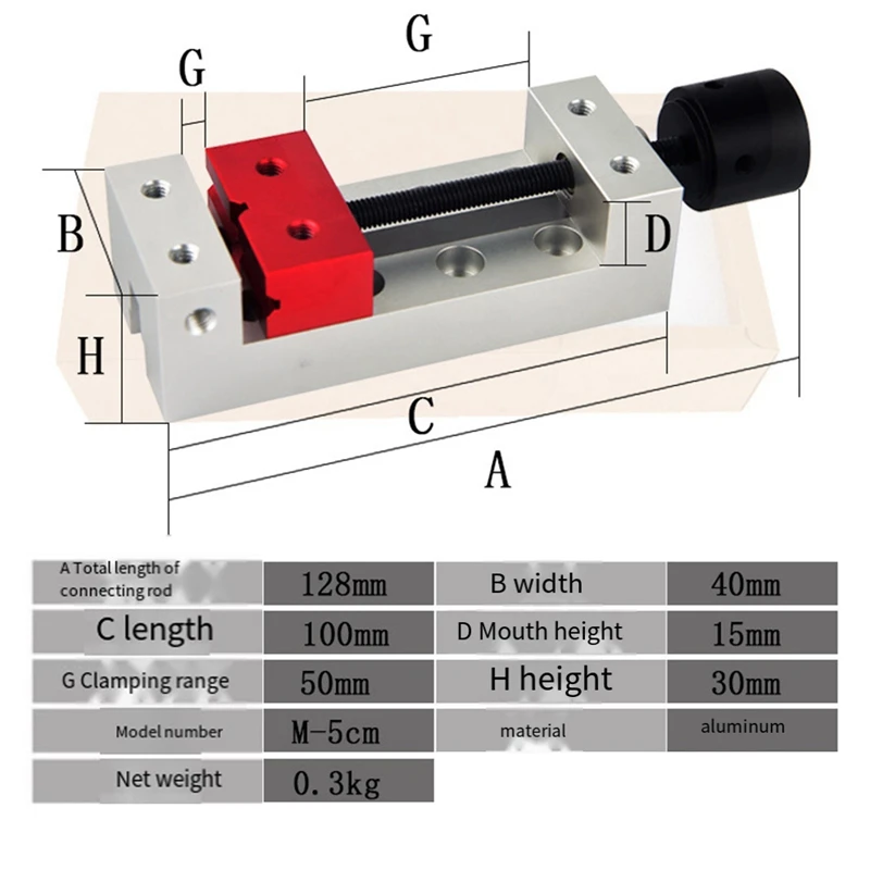 Mini Aluminum Flat Clamp, Bench Table Drill, Press Fixing Tool, Carving Machine, 50mm