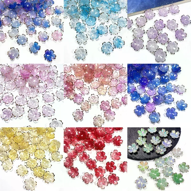 Designer's Choice: 50pc 19MM Acrylic Cherry Blossoms Charms for Jewelry Making