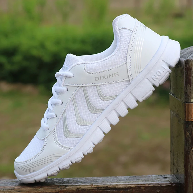 2020 Women Sneakers Female Vulcanzied Flat Lace Up New fashion Breathable Mesh White Shoes Woman Casual Shoes Woman Big Size 44