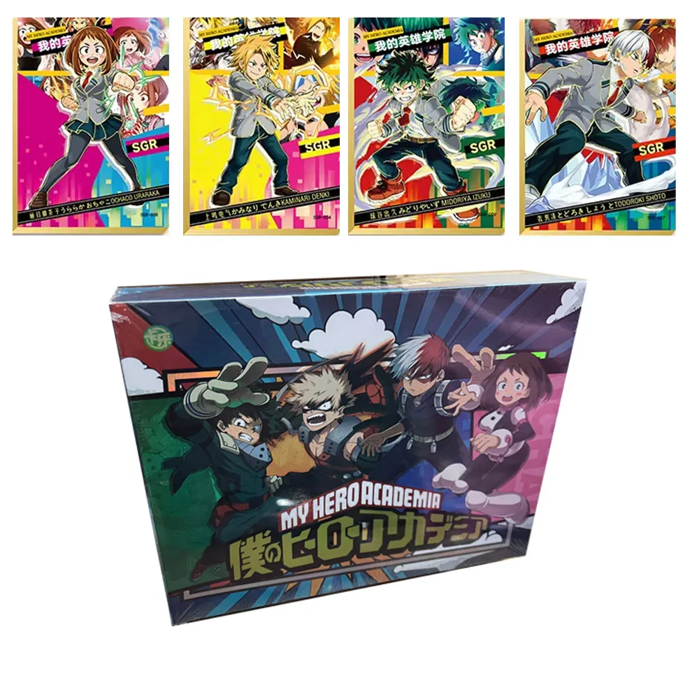 بطاقة مجموعة بطلي الأكاديمية الجديدة أنيمي Midoriya Izuku Yaoyorozu مومو Bakugo Katsuki بطاقة TCG صندوق معزز هدية هواية للأطفال