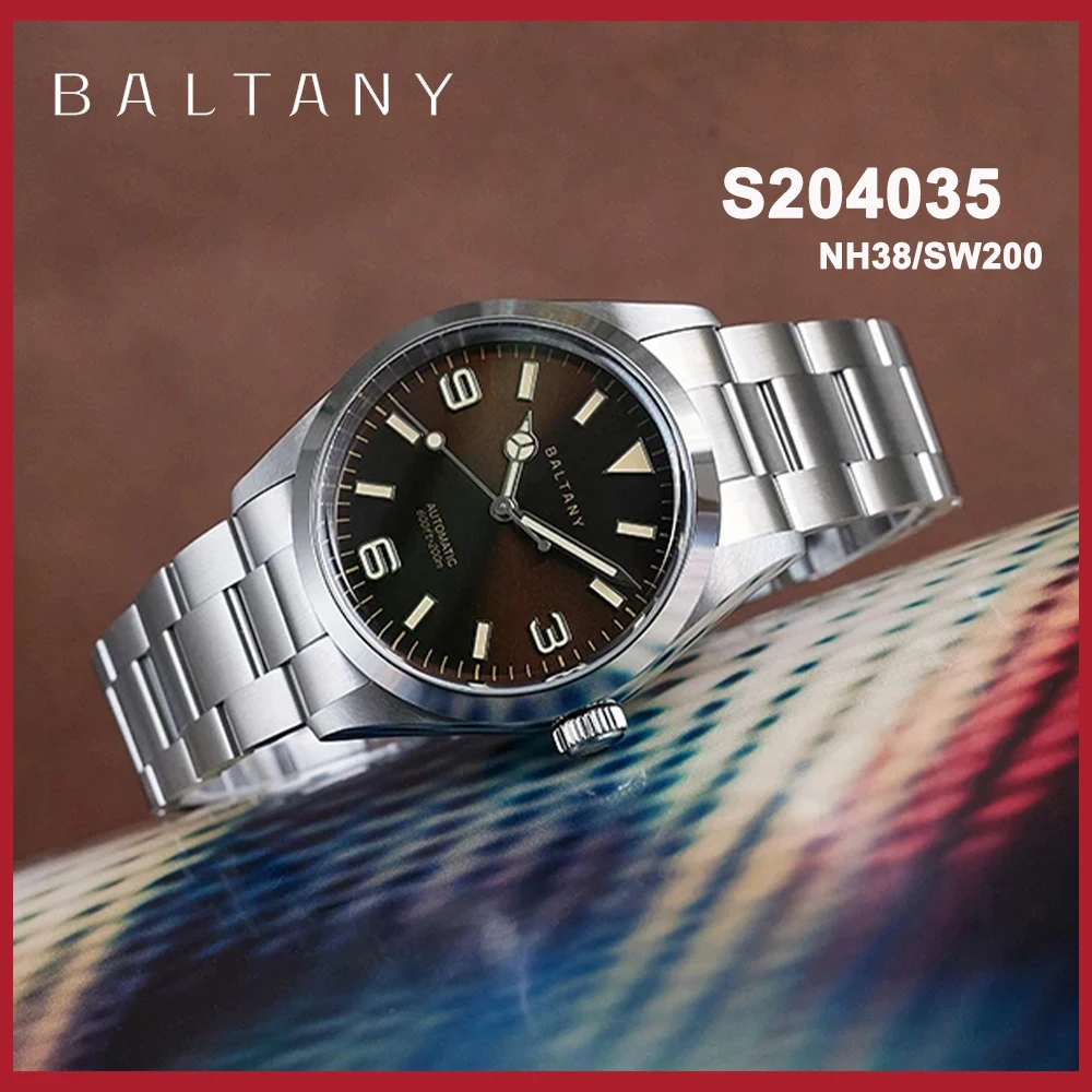 Baltany Homage  watch NH35/SW200 Automatic mechanical watch S4035 Stainless Steel Enamel Sunburst Dial Luxury watch