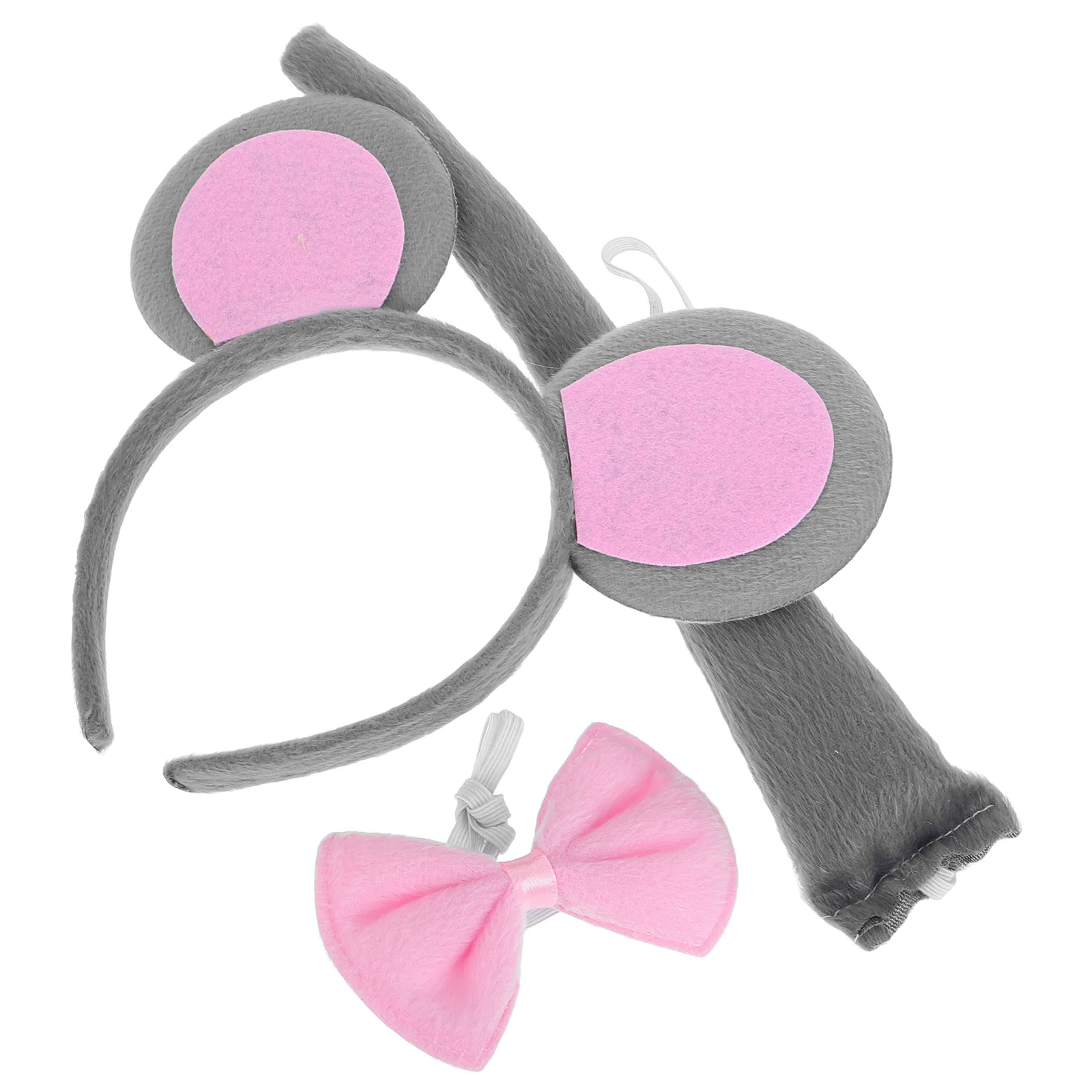 Mouse Headband Ear Costume Kit Ears Tail Adult Grey Animal Headbands Kids Toddler Halloween Shirt