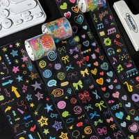 Journal GO 4x200cm Colorful Diary Tape Stickers Basic Elements Scrapbook Journaling Greeting Gift Card Decoration Cute Tape