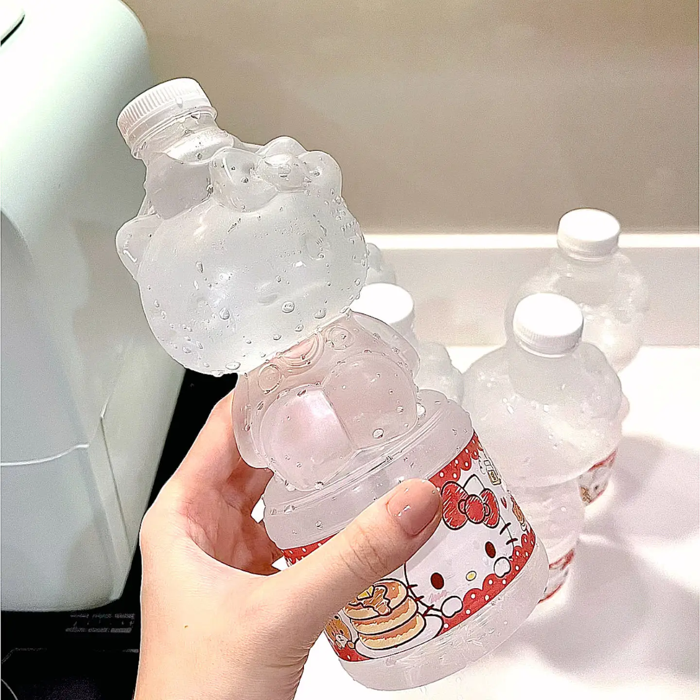 Creative Sanrio Hello Kitty Anime Mineral Water Bottle Reusable Kids Homemade Drink Cup Student Portable Cup Children Cute Gifts