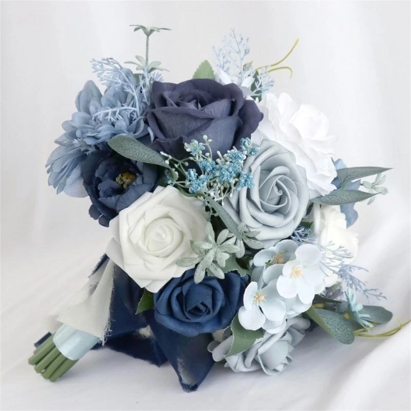 Wedding Bridal Bouquet Artificial Flower Bridesmaid Bouquet Bride Holding Flower Romantic-Engagement Ceremony Decoration 15UB