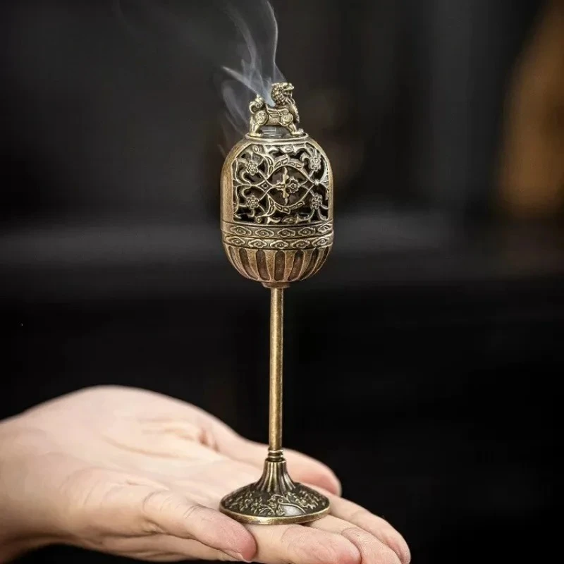 Pixiu High Footed Incense Burner Household Small Size Incense Burner Indoor Meditation Palace Lantern Shaped Incense Burner
