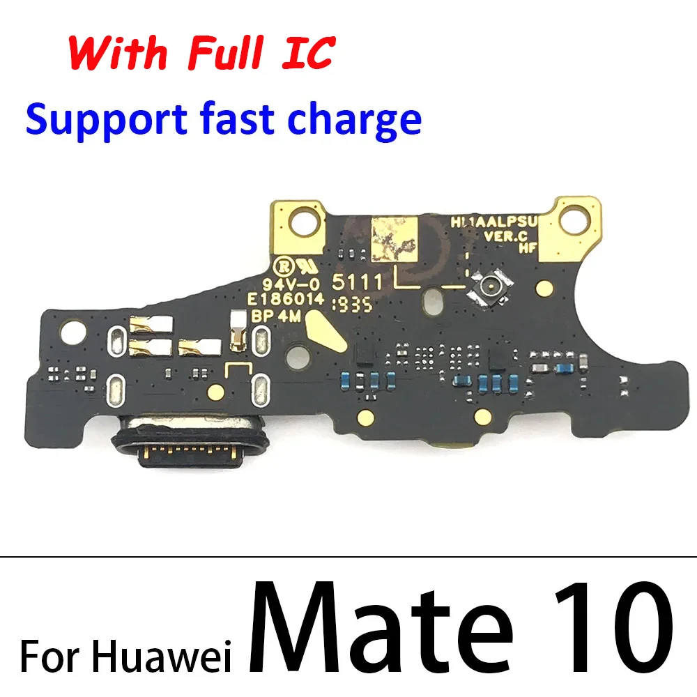10Pcs，USB Charging Port Charger Board Flex Cable For Huawei Mate 9 10 20 30 40 50 Pro Lite Dock Plug Connector With Microphone