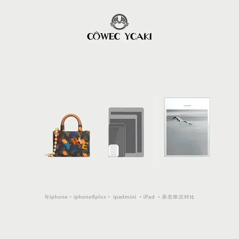 【 Official Authentic 】Original Cowec Ycaki luxury Resort series Mini Tote Bag Fashion handbag niche shoulder bag