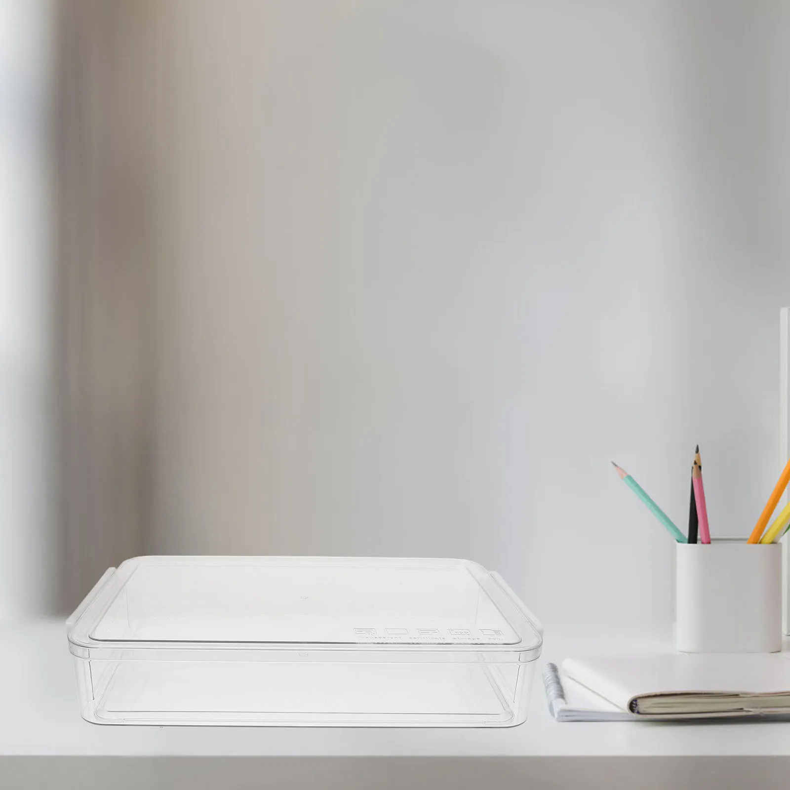 

1pcs Clear File Box With Lid For Document Storage Transparent Pet Plastic Certificate Organizer, Large Capacity Waterproof