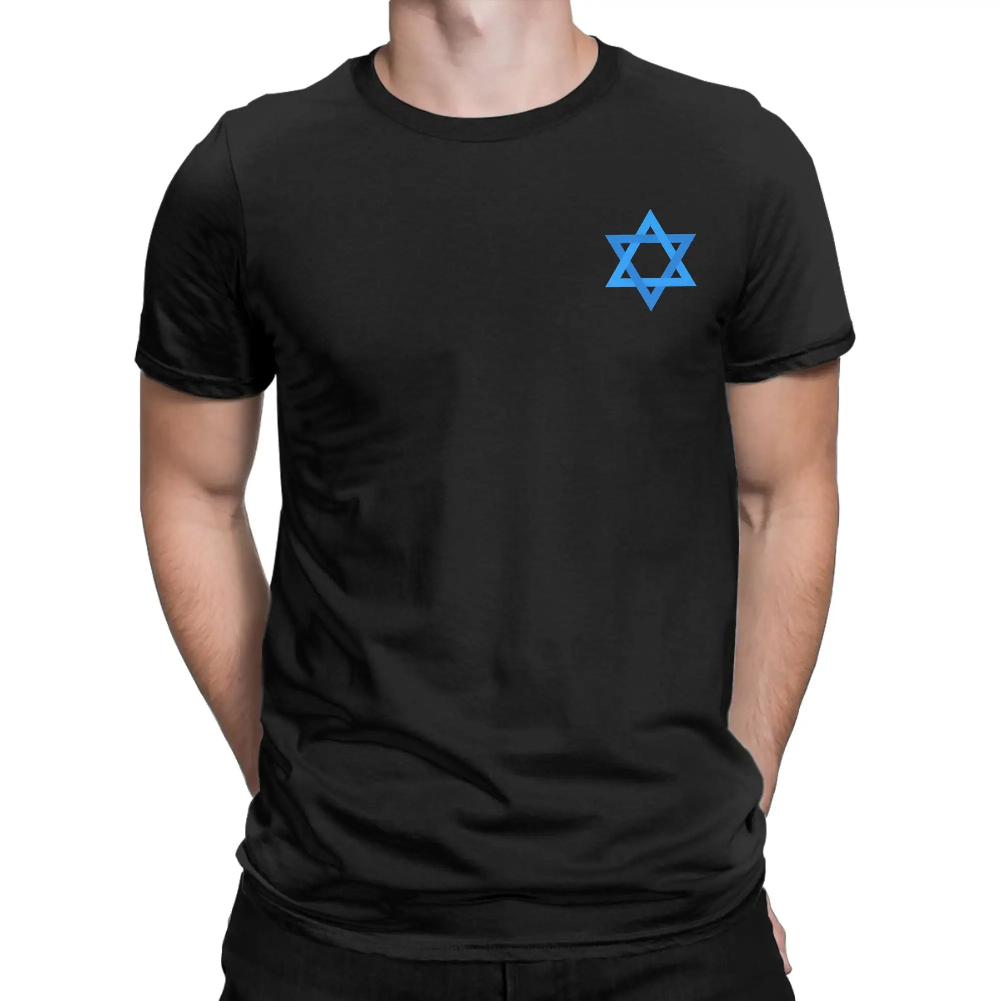 Humorous Israel Star Of David Flag T-Shirts Men Round Neck 100% Cotton T Shirt Jewish Symbol Short Sleeve Tee Shirt Party merch