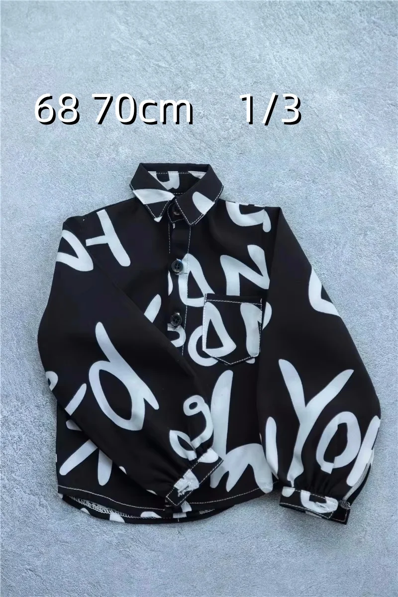 

Универсальная повседневная рубашка с нерегулярным буквенным узором 1/3 SD DD SD17 68 см, крутая сорочка для куклы BJD, воротник-стойка, топ, игрушка, аксессуары для кукол