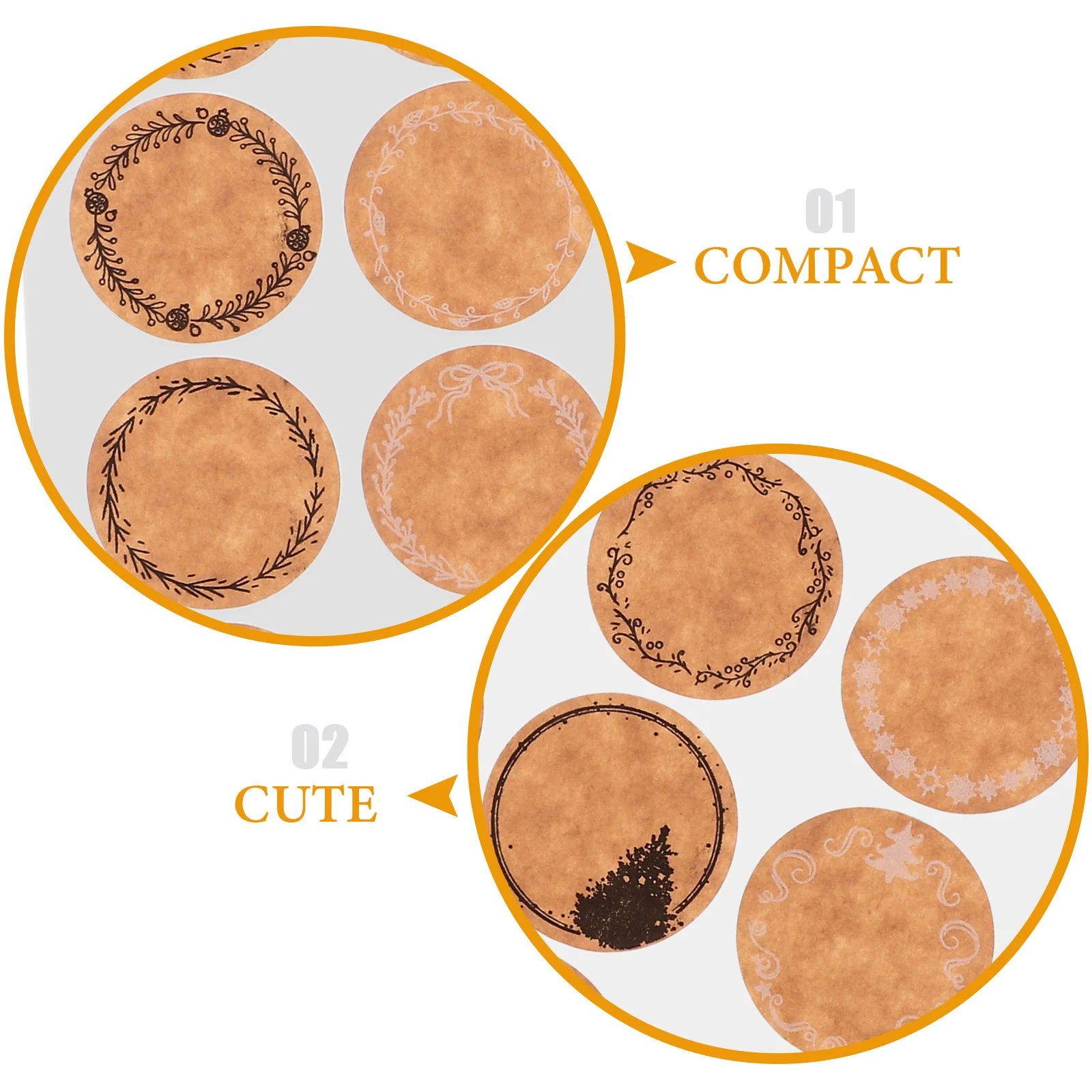 600 قطعة أوراق لاصقة مستديرة تسميات كرافت احتفالية لزجاجات الجرار بطاقات هدايا الحفلات الزفاف الخبز الحرف DIY بها بنفسك الديكور الختم