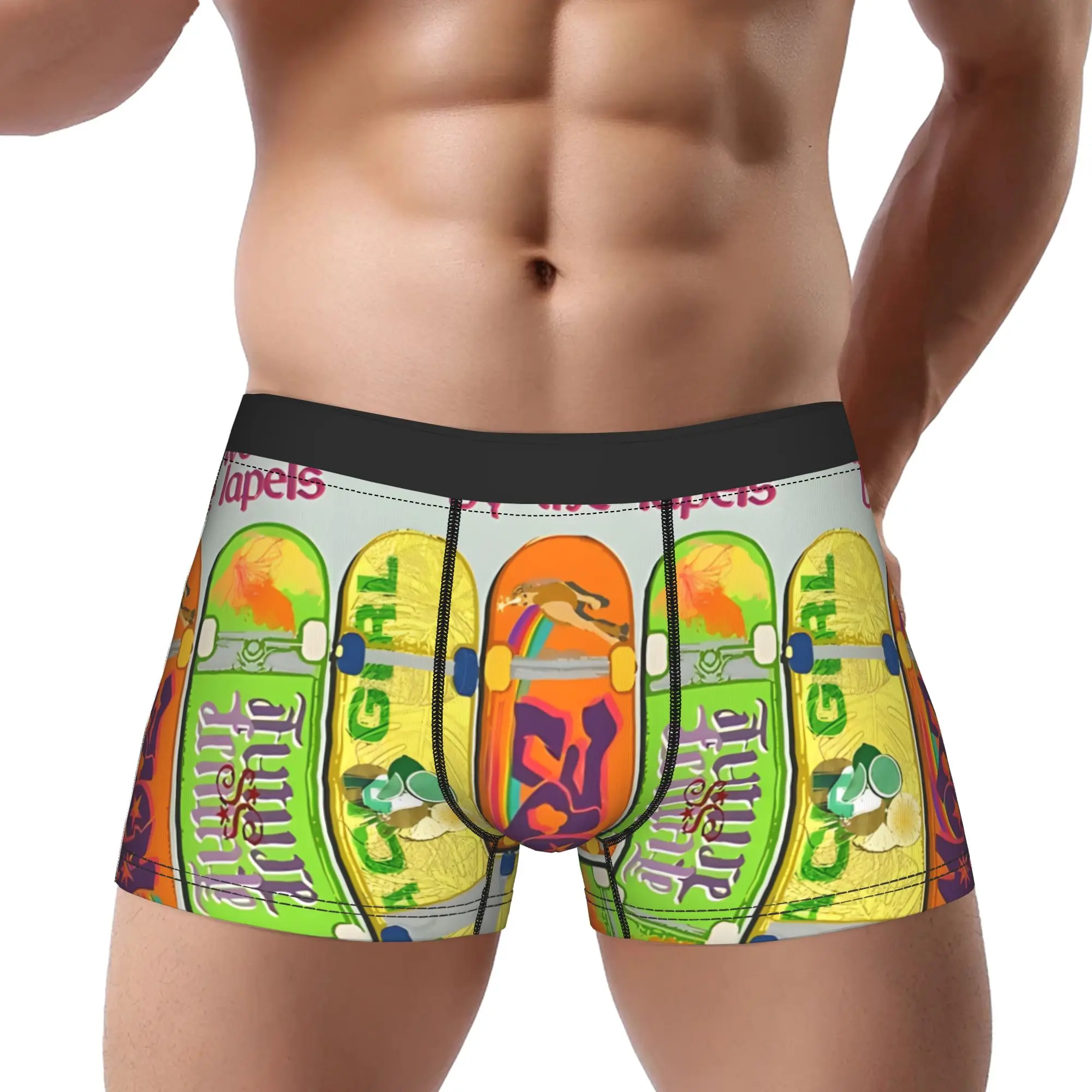 

Мотивационные трусы-боксеры с принтом тропических цитрусовых и скейтбордов для мужчин