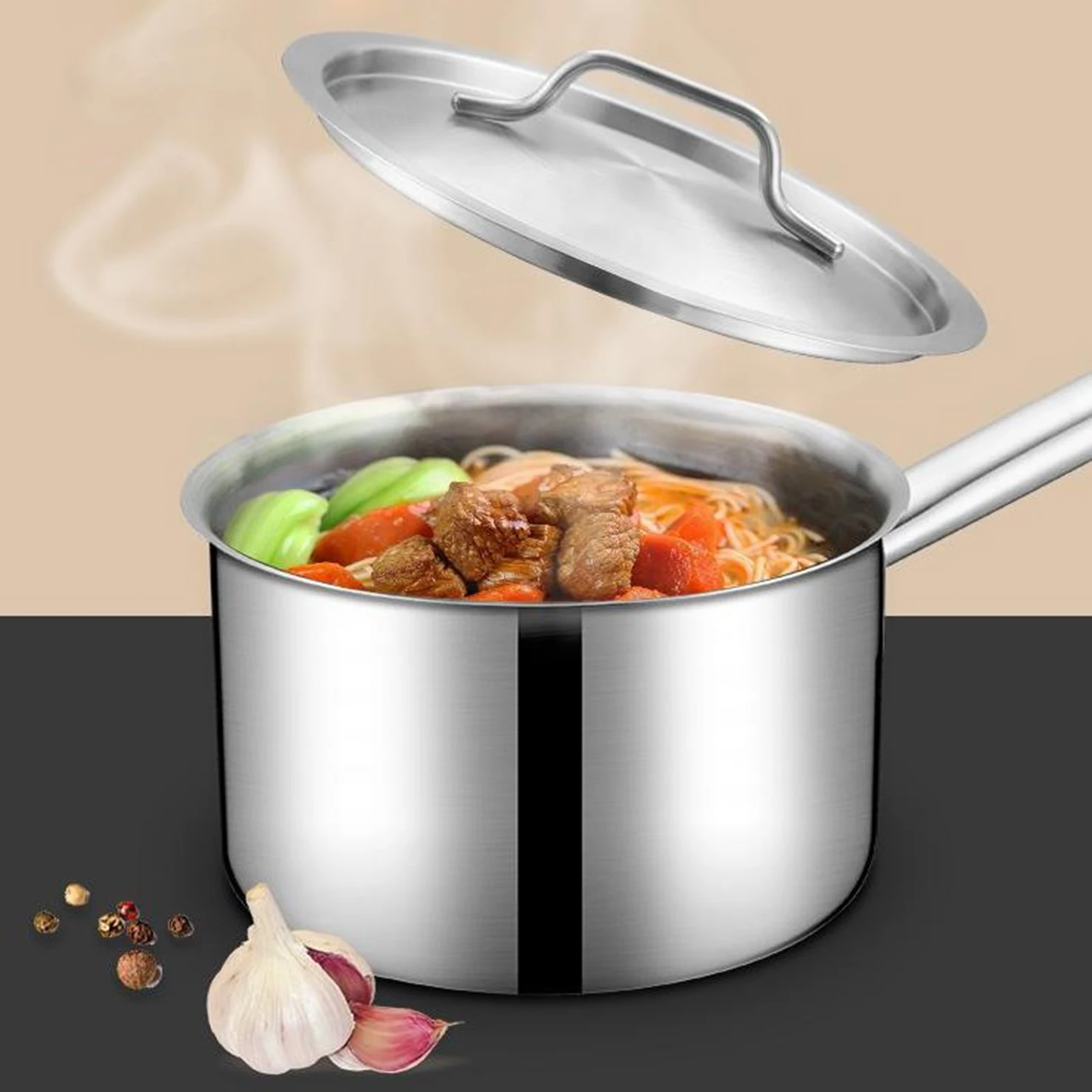 Pot Saucepan Pan Milk Sauce Cooking Soup Oil Pots Pasta Soup with Cover Stainless Steel Cooking Pot Milk Pot Milk Steamer
