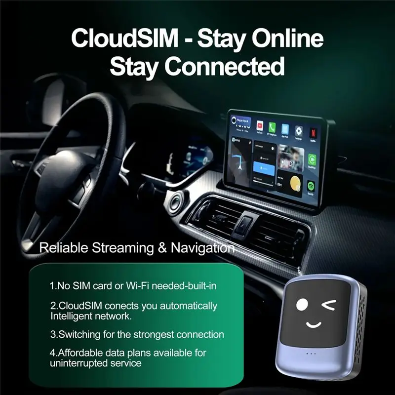 Wireless Carplay Android Auto Adapter Smart AI Conversational Carplay Box For Youtube Spotify For Nissan Lexus Buick Skoda