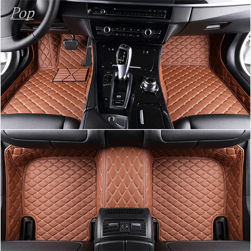 Floor Mats For Nissan Leaf ZE0 AZE0 2011~2017 Dirt-resistant Car Mats luxury Leather Mat Anti-dirt Pad Car trunk mat Interior