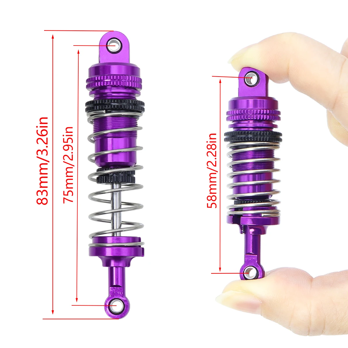 Full Metal Front Rear Shock Absorber Oil Damper For 1/14 Wltoys 144001 MN128 MN86 G500 RC Crawler Car Upgrade Parts