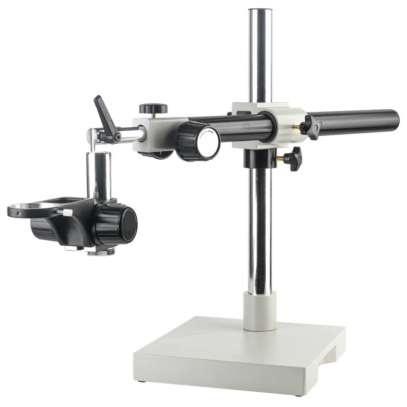 The gimbal bracket of the single-arm microscope has a long working distance with a 50mm lens aperture and the angle