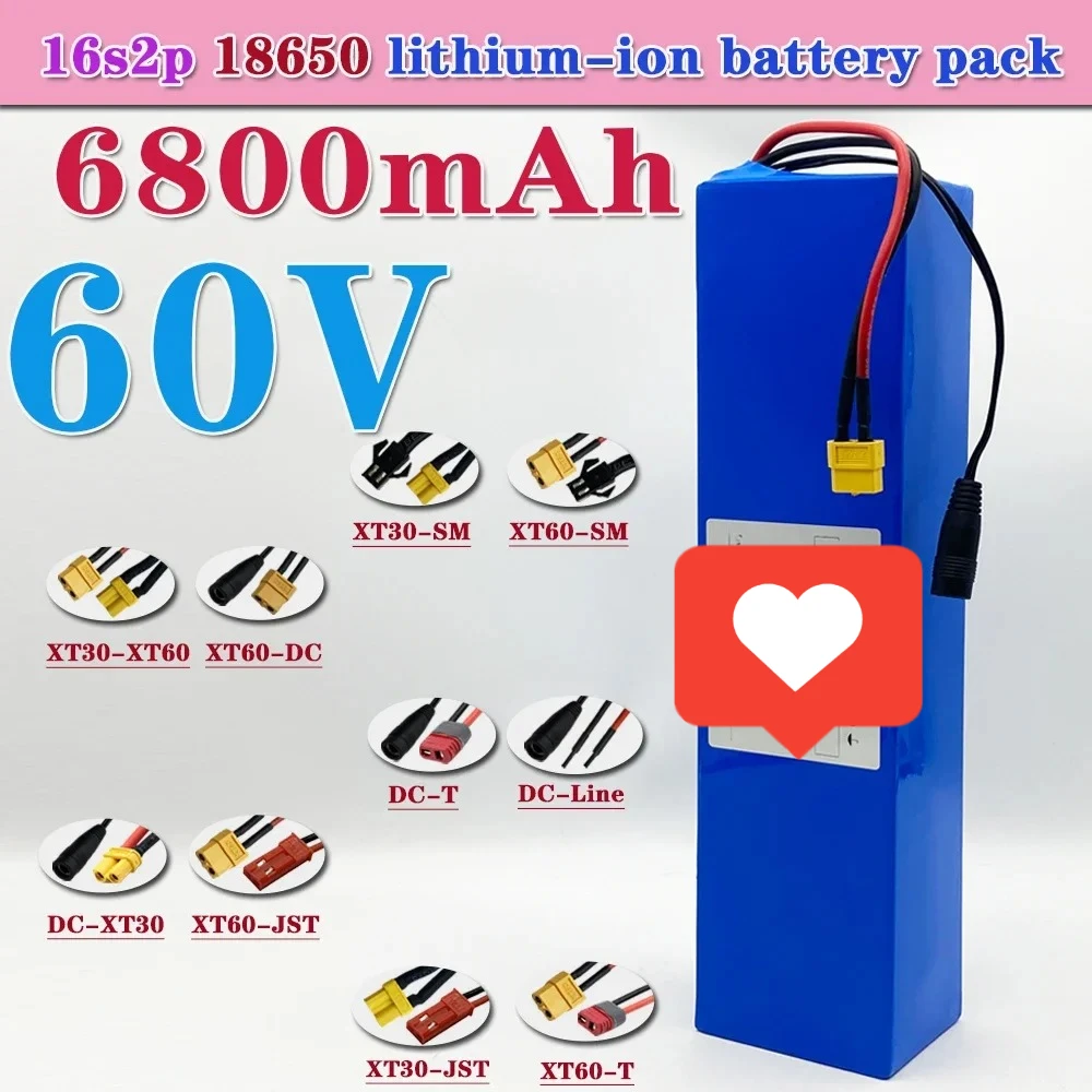 

60v 6800mAh lithium 16S2P battery pack is for electric scooter refitting high-capacity mountain bike battery