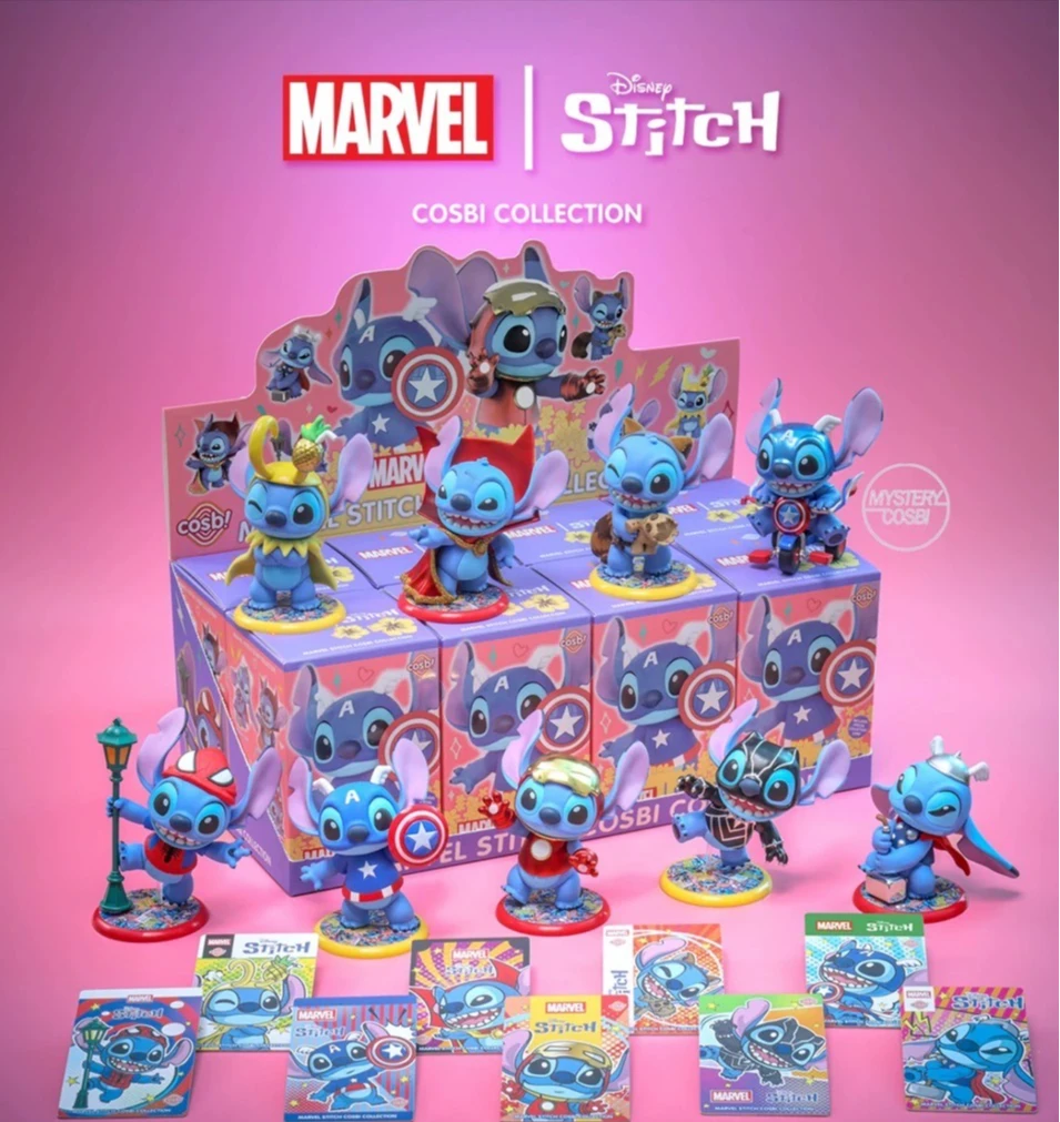 

Новая оригинальная слепая коробка Disney Stitch Cosbi Series Kawaii Stitch Marvel, экшн-фигурка, коробка-сюрприз, сумка, подвеска, игрушки на день рождения, подарки