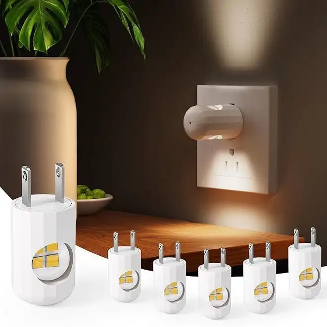 3 buah lampu malam soket dinding LED pintar dengan colokan UE peredup otomatis
