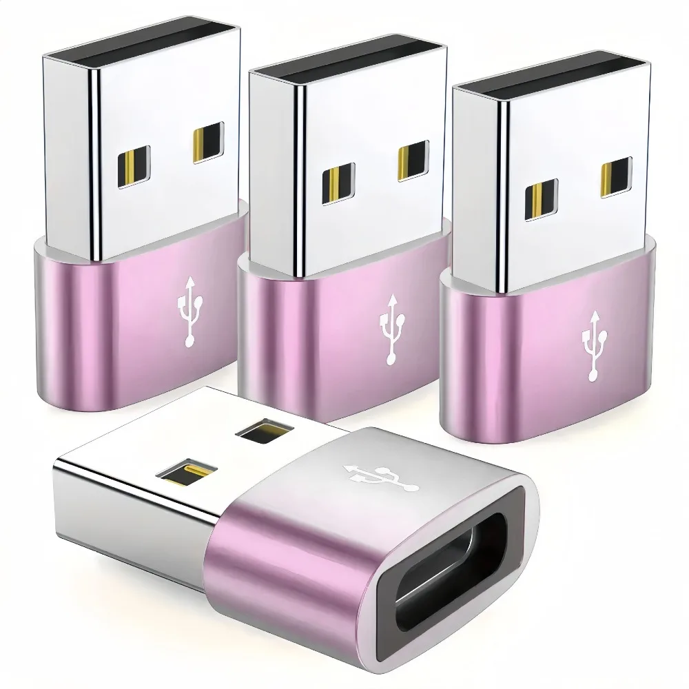 5pcs Aluminium Alloy USB Type C Adapter Mini Multifunctional OTG Data Adapter Portable Black USB Receiver Adapter Mobile Phone