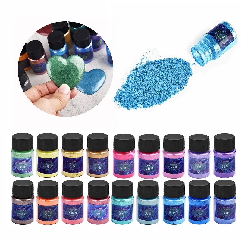 24 Colors Epoxy Resin Dye Natural Mica Powder Powdered Pigments Pearl Powder Makeup DIY Jewelry Making Resin Molds Colorants