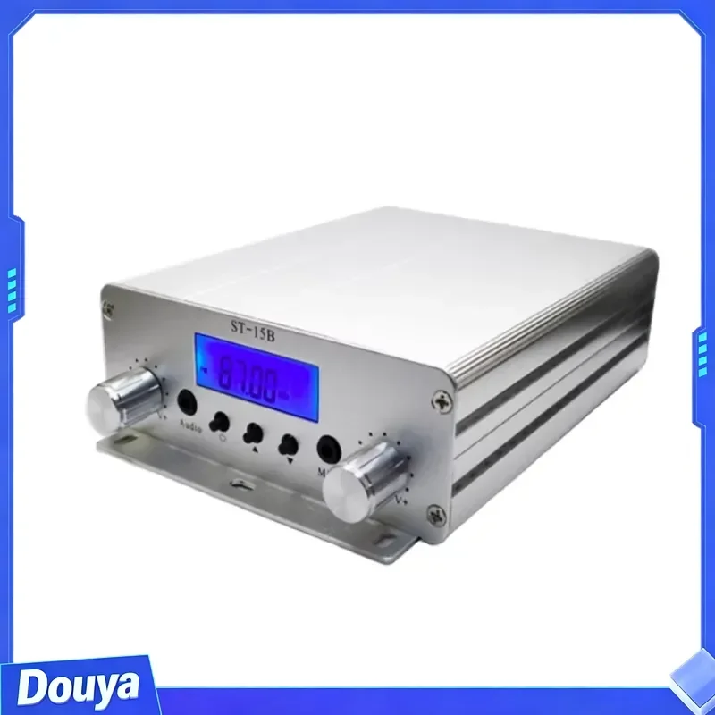 STRF 3km Long Range Fm Transmitter Fm Broadcast 15W Radio Transmisor 87MHz-108MHz-100khz Audio Amplifier