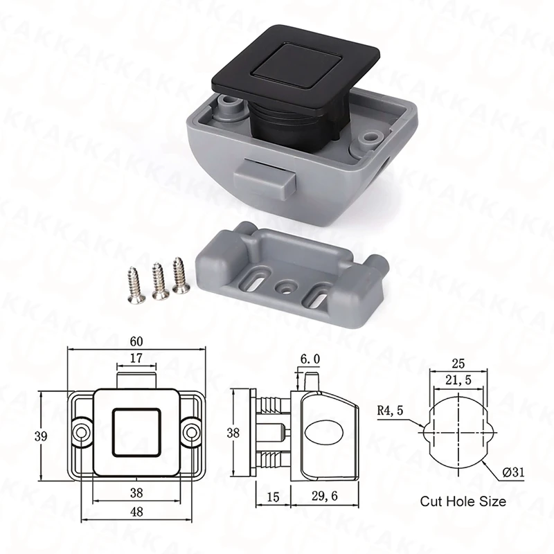 KAK 10 stks Camper Auto Push Lock RV Caravan Boot Motor Thuis Kast Lade Klink Knop Sloten Keyless Meubels deurslot Hardware