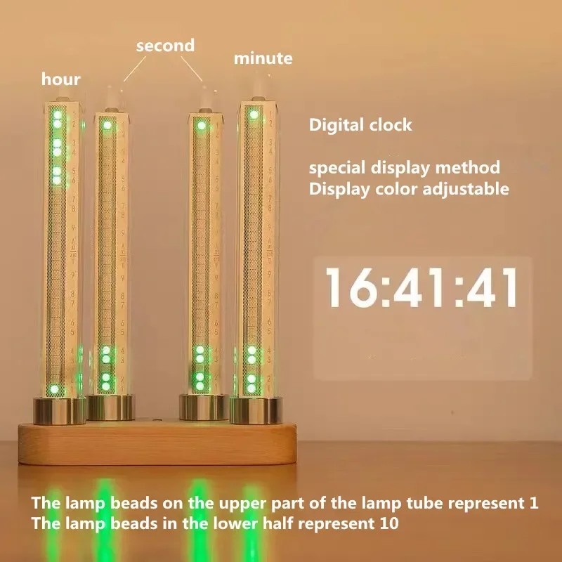 4-bit RGB Pickup Level Light Pseudo Glow Tube Clock Music Rhythm Light