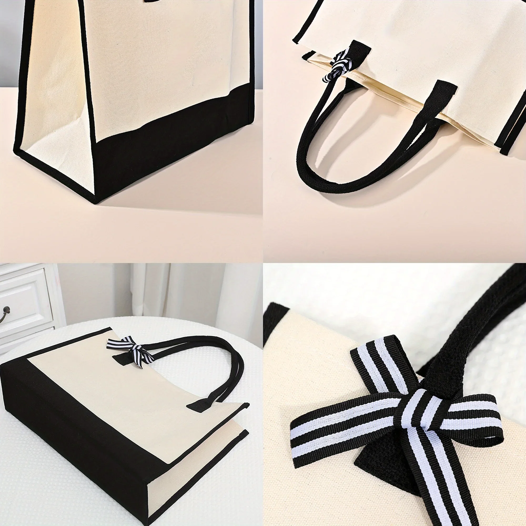 Модная модель с принтом, универсальная большая сумка с цветными блоками, подарочная сумка, экологически чистая парусиновая пляжная сумка для покупок большой вместимости, подарок для девочек