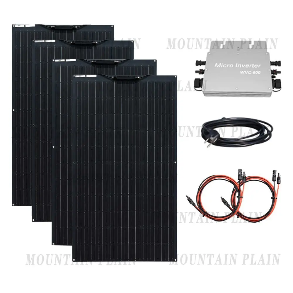 600 watt 200 watt 400 watt PV module for 230V micro inverter socket 600 W solar panel complete package balcony Power Plant