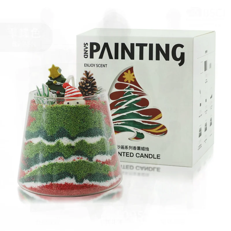 

DIY Sand Painting Scented Candle Handmade Activity Christmas Ornament Gift Box Low-Temperature Soy Wax Flower Shape