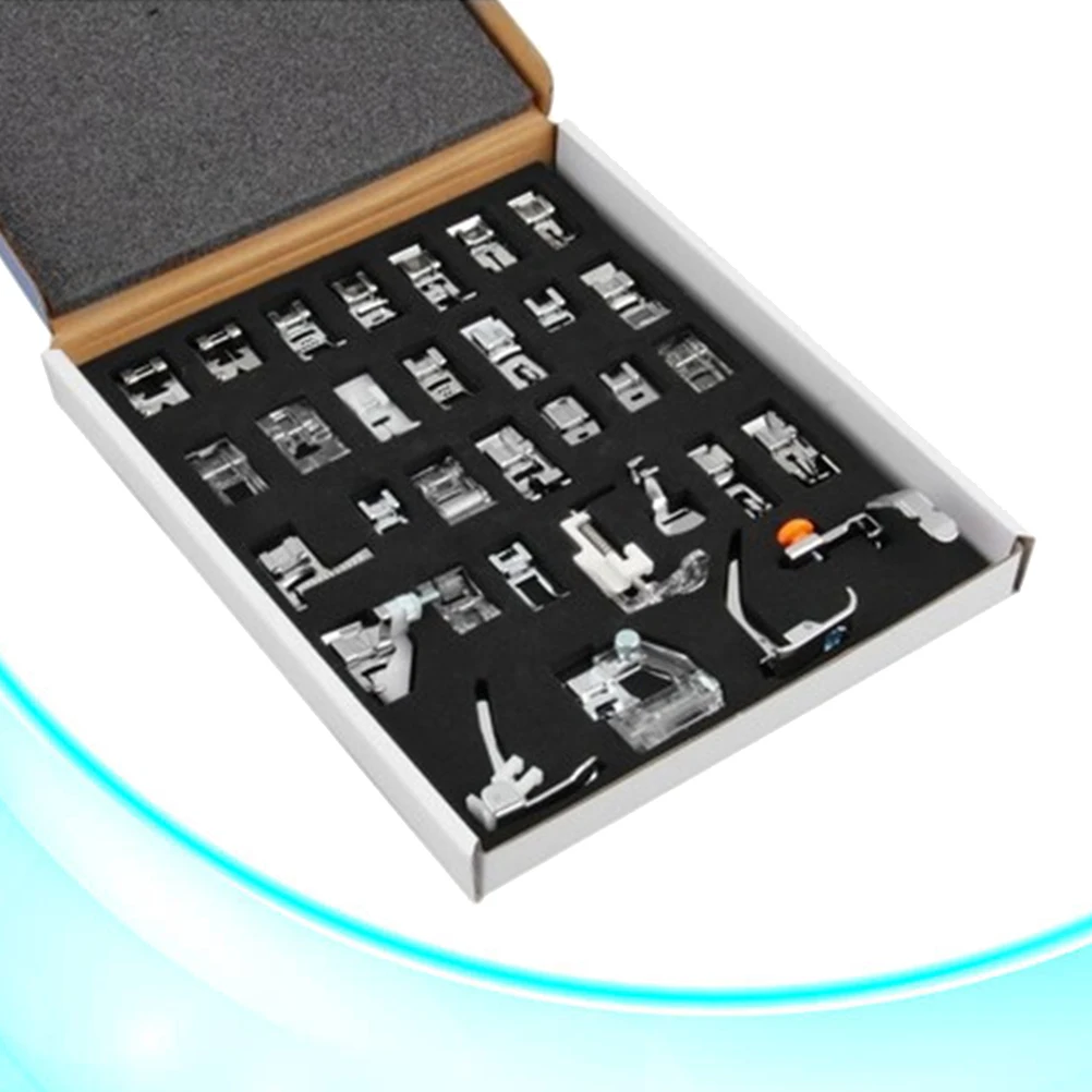 

32Pcs Compact Presser Foot Set for Sewing Machines Essential Accessories for Seamless Sewing