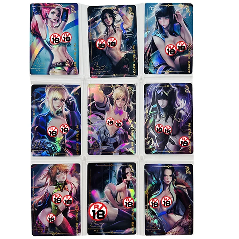 9Pcs/set Hyuga Hinata Asuka Langley Soryu Boa Hancock Altria Pendragon Sexy Anime Girl Game Collection Cards Toy Birthday Gift